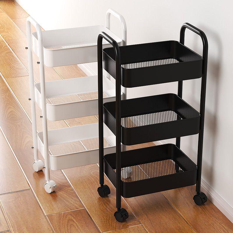Multi-Layer Kitchen Storage Rack with Wheels for Microwave and Vegetables