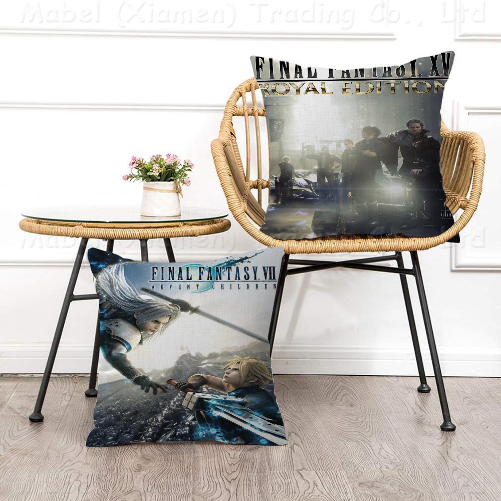 Final Fantasy Game Series Personalized Picture Text Home Decorative Pillows Household Gifts 45x45cm