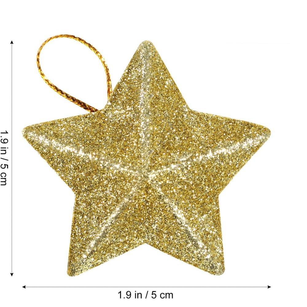 6Pcs Christmas Decoration Golden Five Pointed Star Pendant For Christmas Tree Decoration Party Home New Year Gift 2026 Accessory