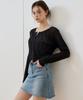 Bibyseob See-Through Crop Cardigan Black [T52]