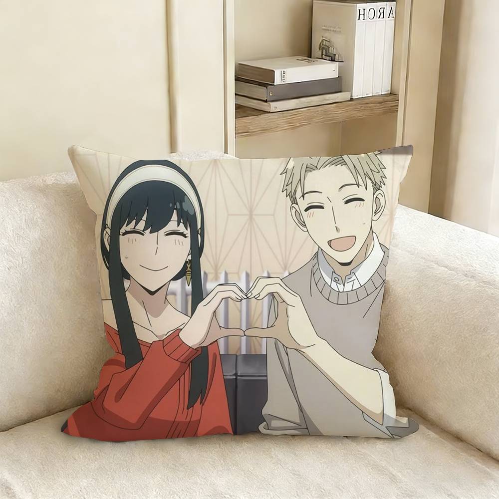 

Anime SSpy X FFamily Various Sizes Square Pillow Case For Car Home Bedchamber Decor 30X30cm