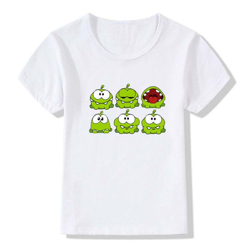 2025 Om Nom Stories Print Kids T Shirt Summer New T-shirt Cartoon Children T-shirts Baby Girls Boys Clothes Unisex Tshirt,HKP5410