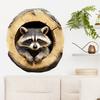 3D Simulation Tree Hollow Raccoon Wall Sticker Self-Adhesive Removable Living Room Bedroom Kids Room Background Wall Home Decor Art Wholesale