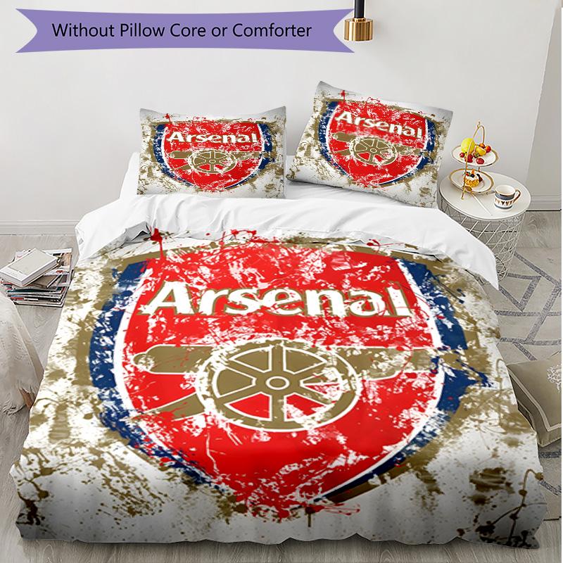 3pcs Duvet Cover Set (1*Duvet Cover + 2*Pillowcase, Without Core), football team.C Print Soft All‑Season Bedding Set, Home Bedroom Decor Gift