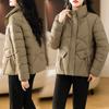Short Down Cotton Jacket Women's 2025 New Fashion Stand-up Collar Cotton Jacket, Versatile Warm Winter Clothes, Slimming Jacket Padded Jacket