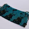 Peacock Plush Breathable Long Scarf with Gold Foil and Lace Edging for Women