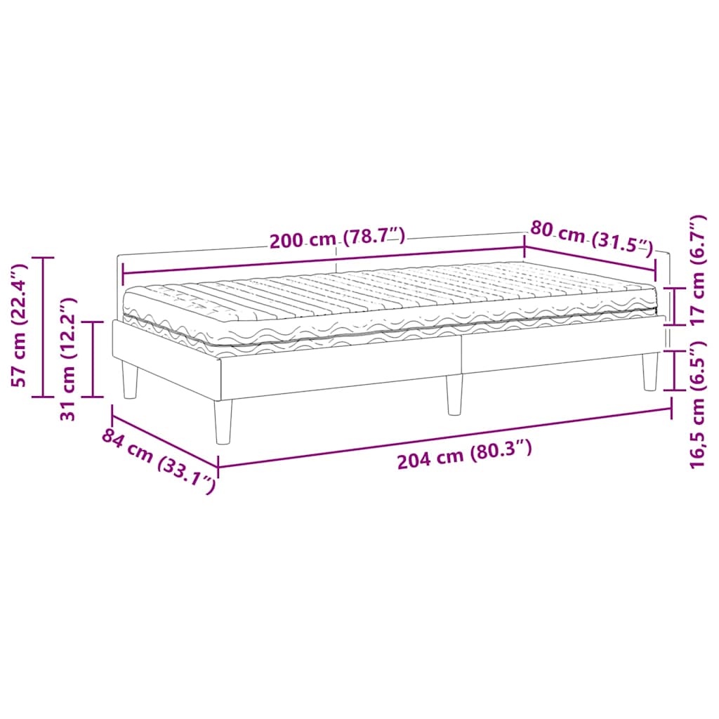 Corner Bed Frame with Mattress Other 2 Pcs Grey Velvet