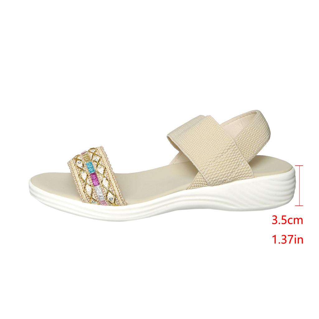 Women's New Casual Sports Style Sandals with Thick Sole and Flat Heel, Color Blocked Fly Woven Fish Mouth Sandals