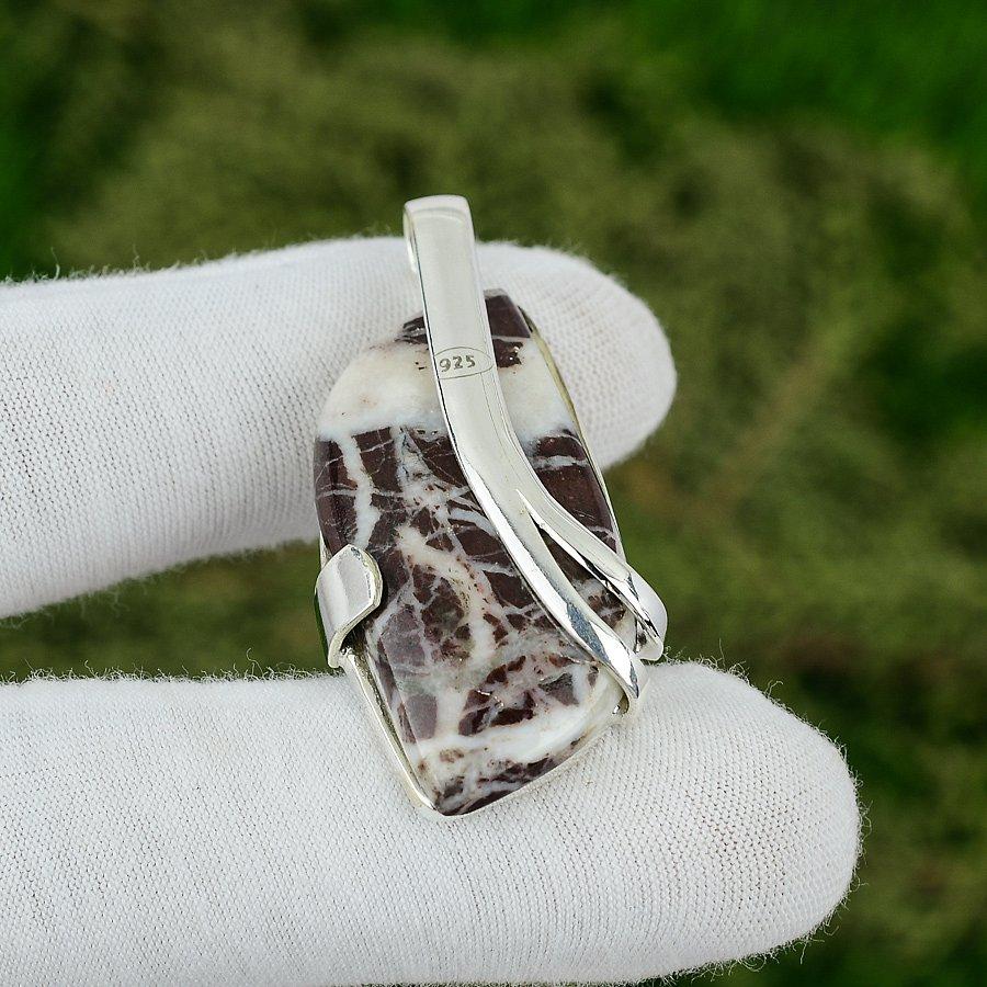 

925 Silver Marquise Natural Coconut Jasper Anniversary Daughter Pendant Jewelry