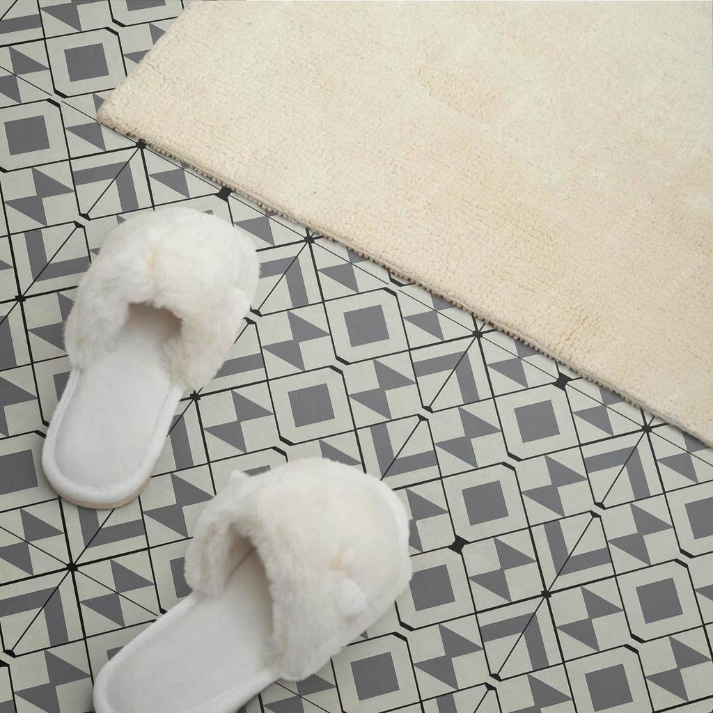 Ready To Install Vinyl Tiles With Decorative Geometric Rhombus Pattern 6X60X30 Cm