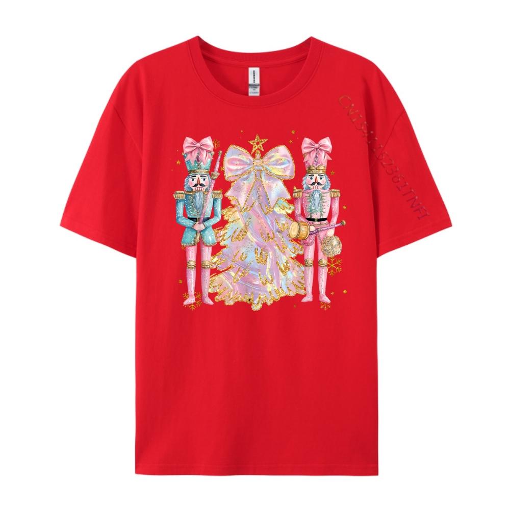 

Pink Christmas Tree And Guards Oversized T Shirt Unisex Unisexs TShirts White Graphic Tee Autumn Luxury Brand Street S