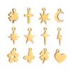 5PCS Mini Star Moon Charms For Making Necklace Bracelet Pendants Findings Stainless Steel Flower Love Charm DIY Handmade Jewelry