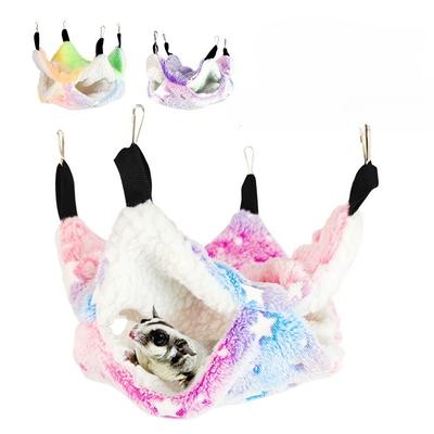 Small Pet Plush Hammock Sugar Glider Hamster Squirrel Removable Pet Bed Soft Warm Washable