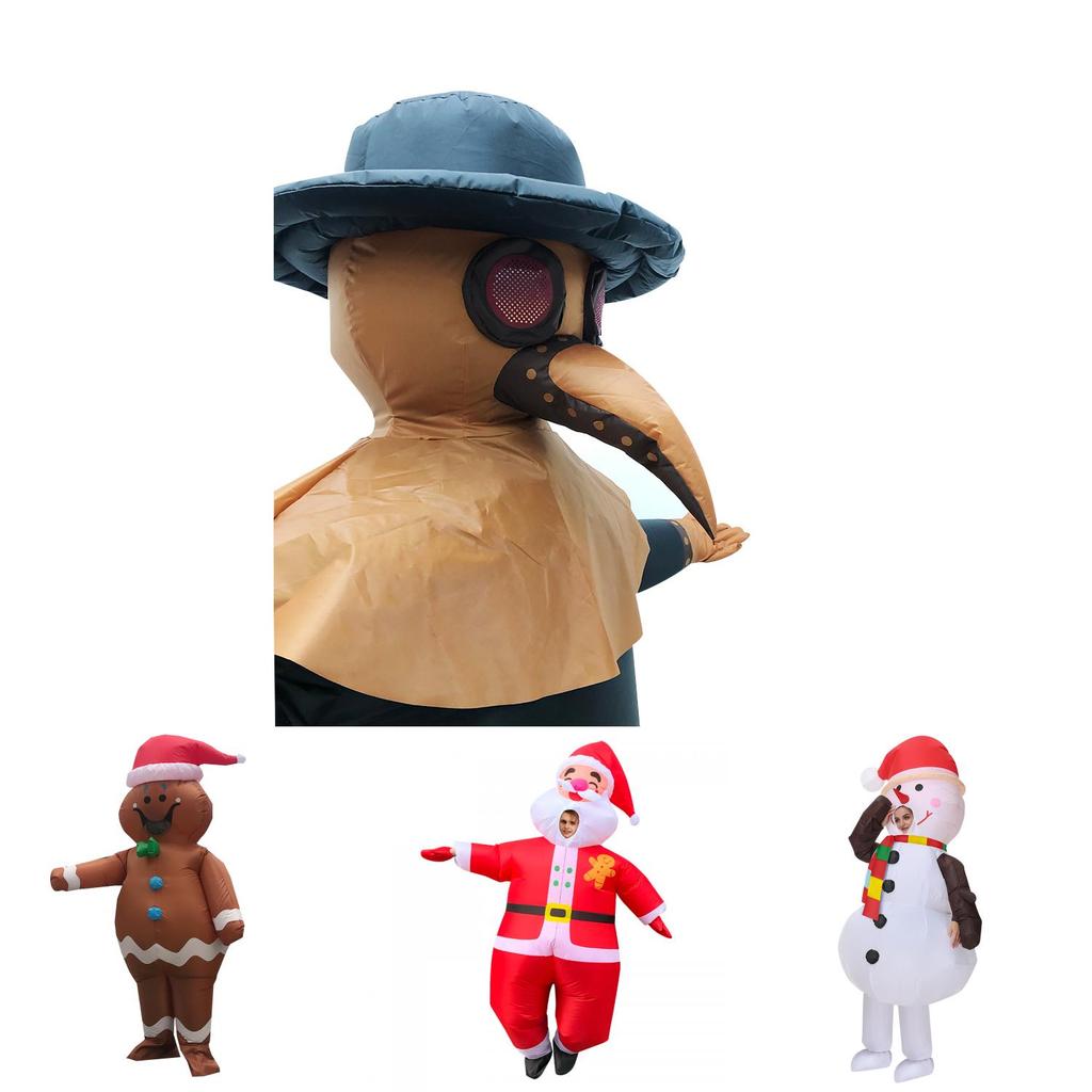 Dospělý nafukovací kostým Santa Claus, Sněhulák, Perníkový muž pro cosplay a halloweenské večírky