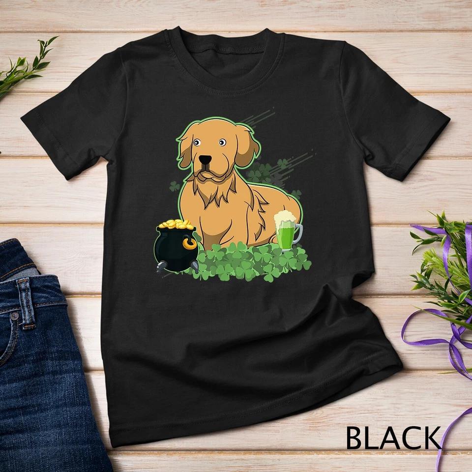 St Patricks Day Golden Retriever Dog T-Shirt Unisex T-shirt 2 4XL