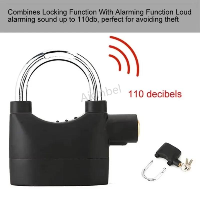 New Built-in Movement Sensor Security 110db Siren Alarm Lock Universal Anti-Theft Padlock for Bicycle Motorcycle Door Gate 4