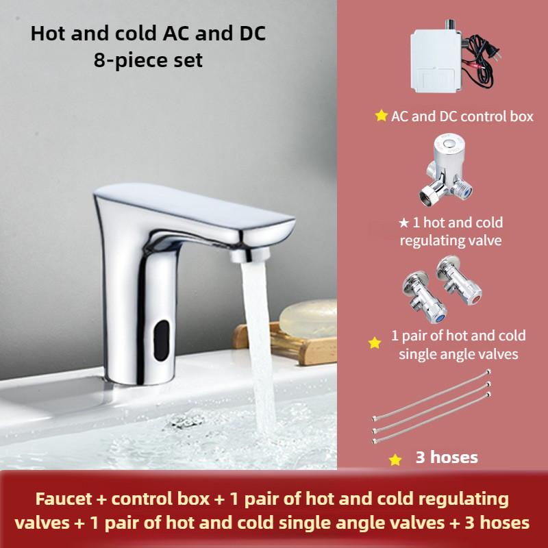 Bathroom Basin Faucet Full Copper Intelligent Single Hot And Cold Sensing Faucet Automatic Infrared Sensing Water Tap