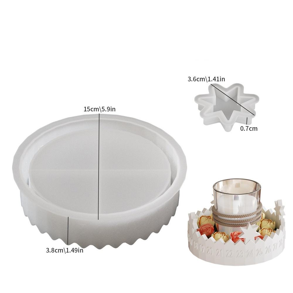 

Календарь с номером Адвента, поднос для обратного отсчета, набор из гипса, силиконовая форма, круглая подставка для свечей «Счастливая звезда», украшение, смоляная форма, поделки