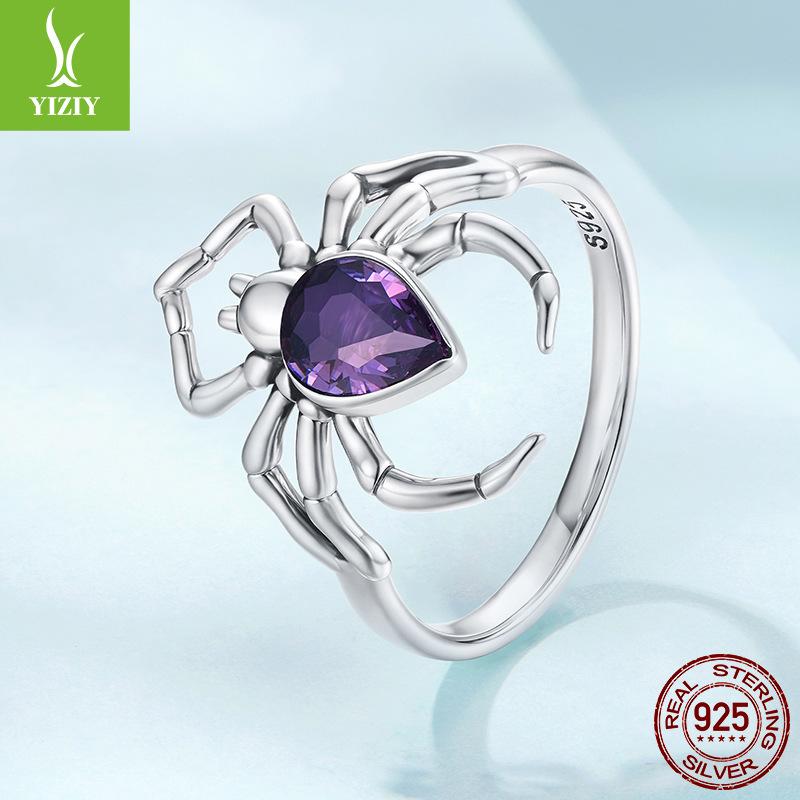 Personalized Dark Wind Spider Ring Men'S And Women'S Niche S925 Sterling Silver Insect Ring Jewelry