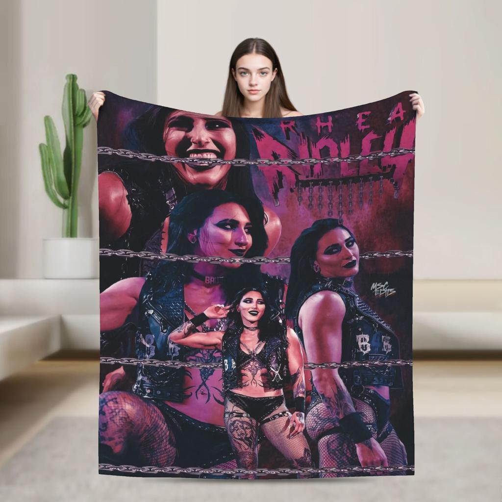 Rhea Ripley Wrestler Decken Warm Weich Neuheit Plüsch Überwurfdecke Für Mädchen Jungen Outdoor Flanell Tagesdecke Bettbezug