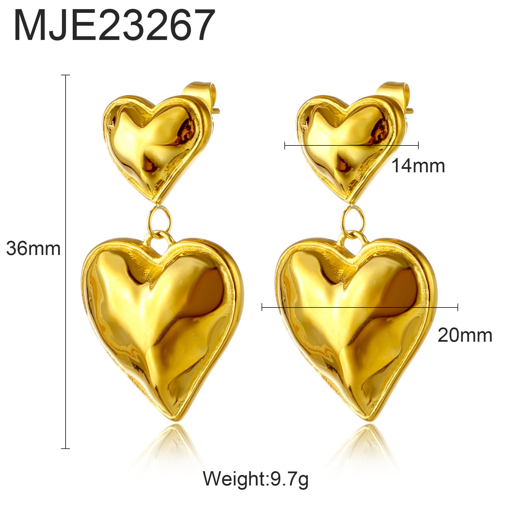 

Double Heart Stud Earrings - Retro Hong Kong Style, Spring/Summer Trend 18K золотой