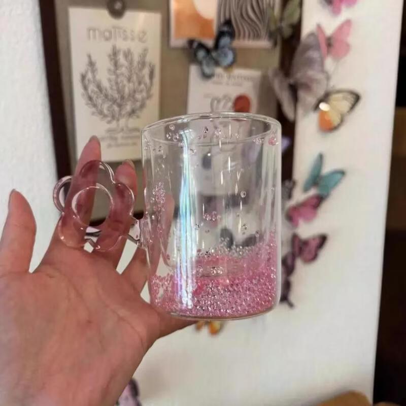 

Shangqi Cute Girl Flowing Love Quicksand Glass Cup