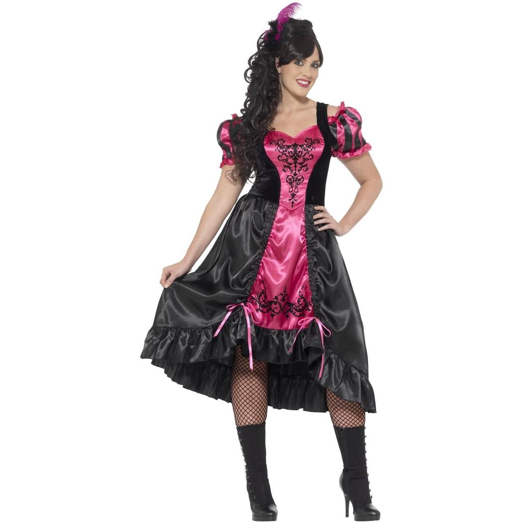 Smiffys Womens/Ladies Curves Sassy Saloon Costume