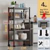 Multi-layer Floor-standing Kitchen Storage Rack for Pots and Microwave Oven