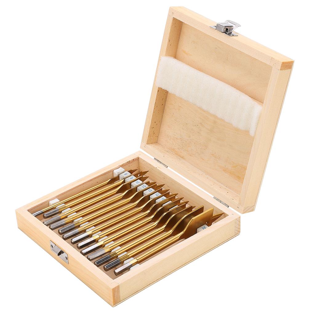 13pcs High Carbon Steel Paddle Flat Bits 1Celsius4in Hex Shank Wood Hole Cutter