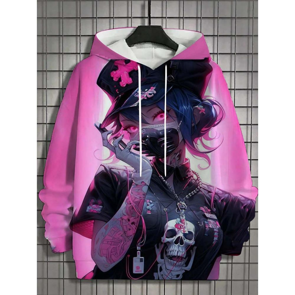 Men's Hoodie Bad Girl Tattoo Sexy Beauty Pattern 3D Printed Top Spring Autumn New Fashion Casual Hip Hop Neutral Hoodie Tops