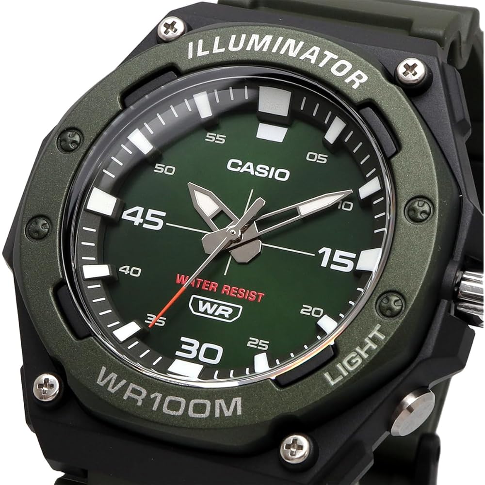 Casio Standard Analog Quartz Watch with LED Light MW-620H-3AV Men's Green Overseas Model
