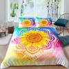 Sunflower Duvet Cover Set Polyester Comforter Cover Pink Tie Dye Bedding Set Yellow Petal Floral For Kids Girls Women King Size