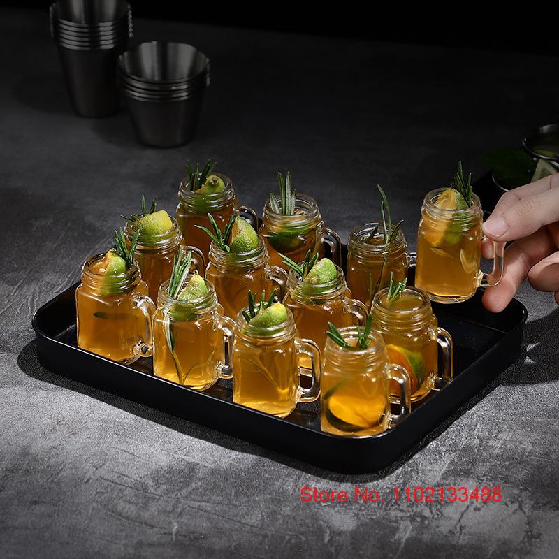 4 buc. Lot Mini Cocktail Borcan Mason Party Pahare de vin Glamour Articole din sticlă pentru femeie Bombă de adâncime Smoothie Cupă de suc Dropshipping