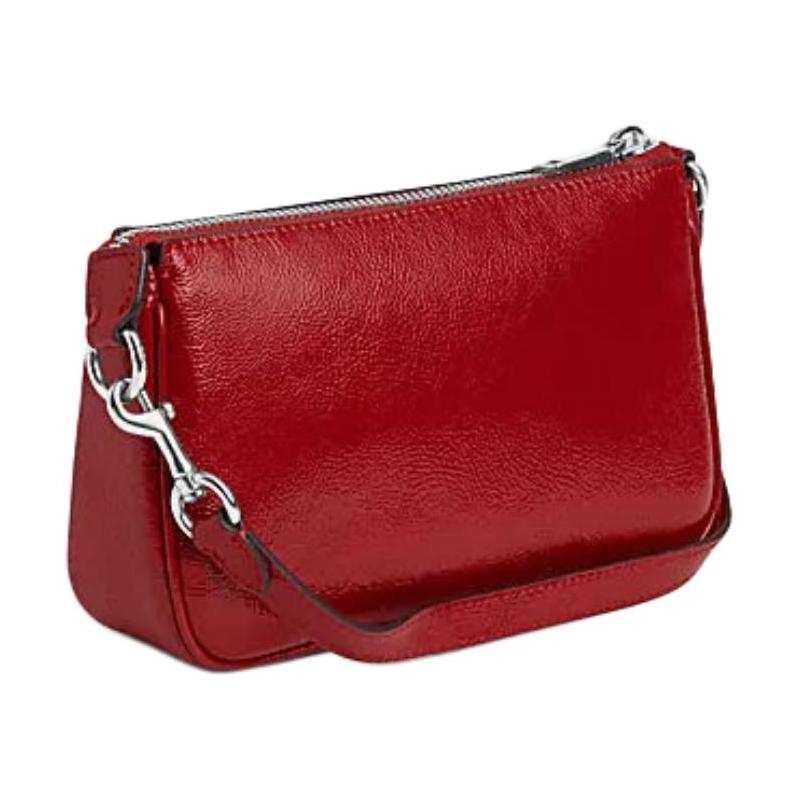 Coach Nolita 19 Brand Logo Zipper Closure Cow Leather Hand Shoulder Bag Small Size Women's Red