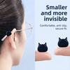 12 Pcs Cute Black Cat Ear Anti-Slip Glasses Ear Grips, Soft Silicone Eyeglasses Temple Covers To Prevent Slipping