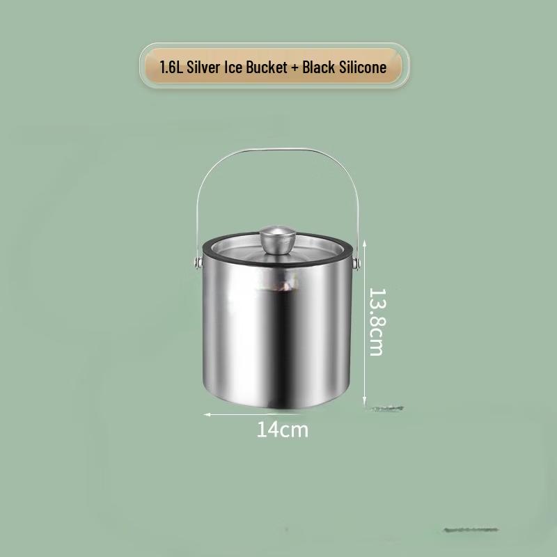 Stainless Steel Double-Layer Insulated Wine Ice Bucket