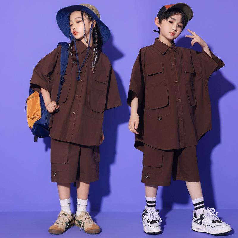Girls' Hip-Hop Japanese Street Dance Costume - Children's Trendy Performance Outfit