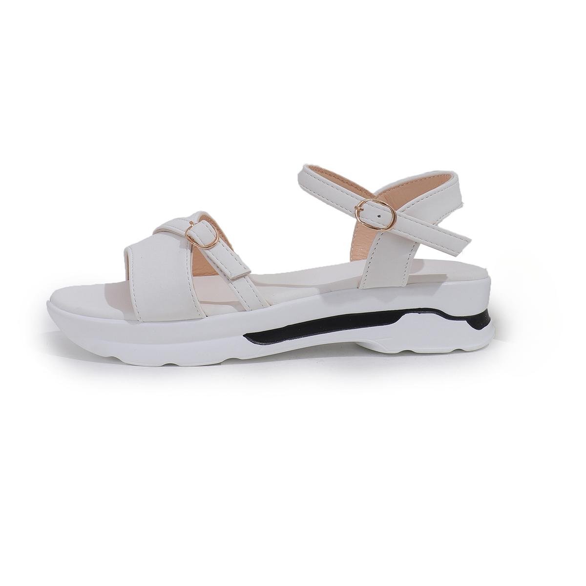 

Fashion Women Flats Sandals 2024 New Summer Fashion Casual Shallow Shoes for Women High Heels Platform Open Toe Sexy Designer Sandals 43 белый