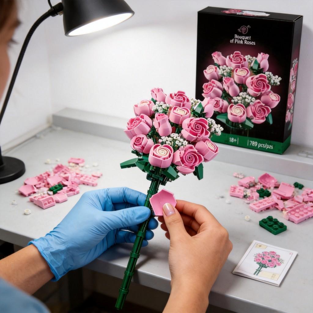 Set di Costruzione Compatibile con Fiori Secchi Per Regalo Romantico Decorazione per la Casa