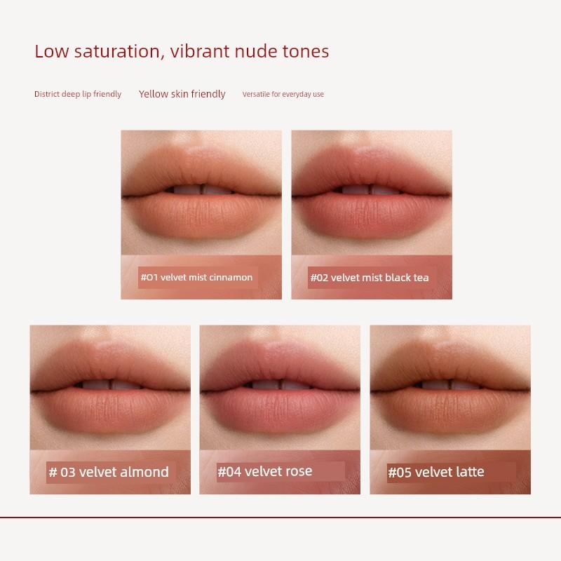 Keman Vitality Nude Essence Light Velvet Lip Cream Matte Lipstick Lip Glaze Autumn and Winter Warm Colors Flagship Authentic Product Enhances