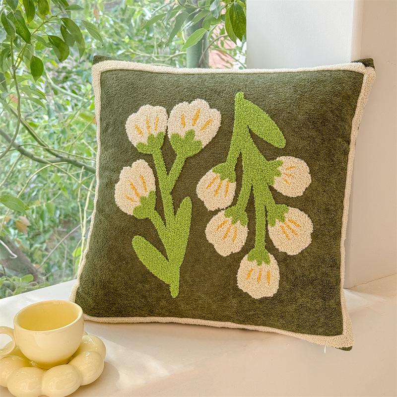 45x45cm Nordic Towel Embroidery Pillowcase Cojines Cotton Living Room Bedroom Headboard Decoration Throw Pillow Cushion Covers