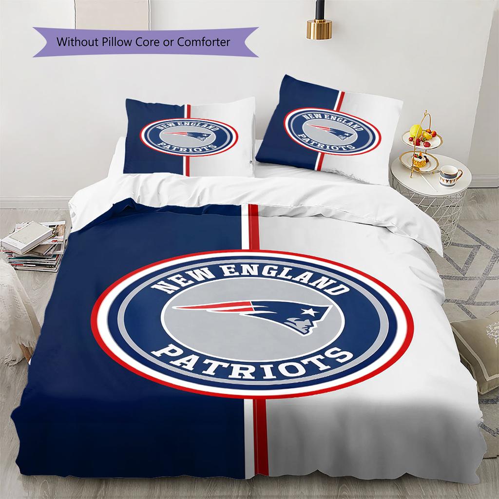 New England Patriots Pattern Bedding Home Decoration Birthday Gift ( 1 Duvet Cover + 2 Pillowcase, Without Core),fan Merchandise.