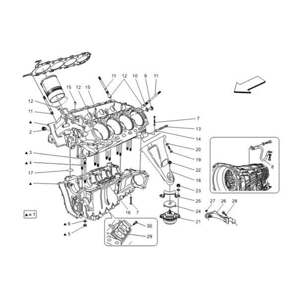 2 bucăți: 000226572 Suport Motor Compatibil cu Maserati