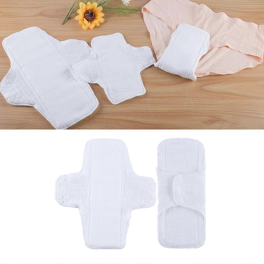 Compresa Femenina Reutilizable de Algodón Suave con Protección de Doble Capa Para Pieles Sensibles Set de 3 Piezas 5 Piezas 3 rodajas S