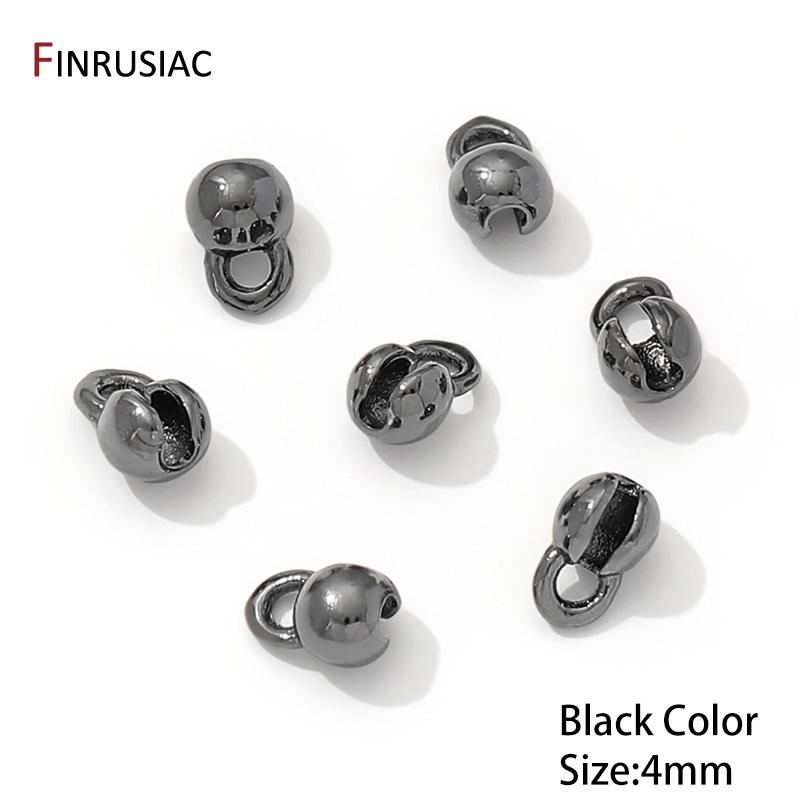 18K Gold Plated Brass End Crimp Beads For Jewelry Making,DIY Bracelets Accessories,Bead Tip Connectors For Jewelry Supplies