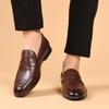 Fashion Brown Flat Leather Loafers Shoes for Men Fashion 2024 Classic Original Size Man Casual Shoe 45 Comfortable Shipping Free New In