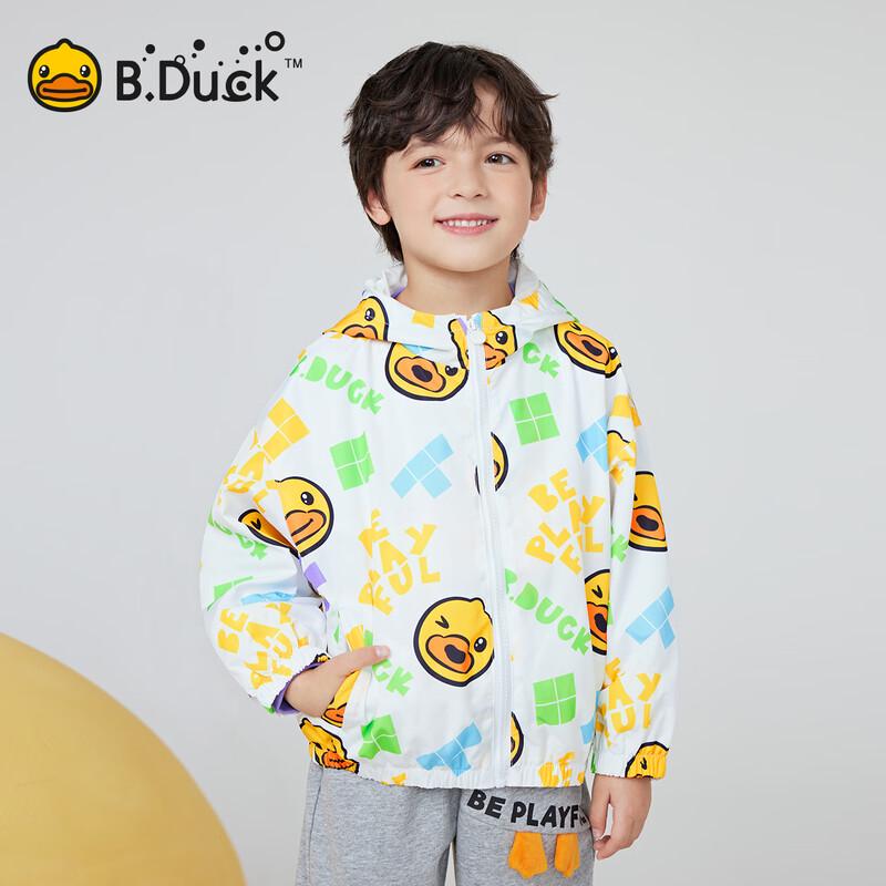 B.Duck Boys' Cartoon Hooded Windbreaker Jacket