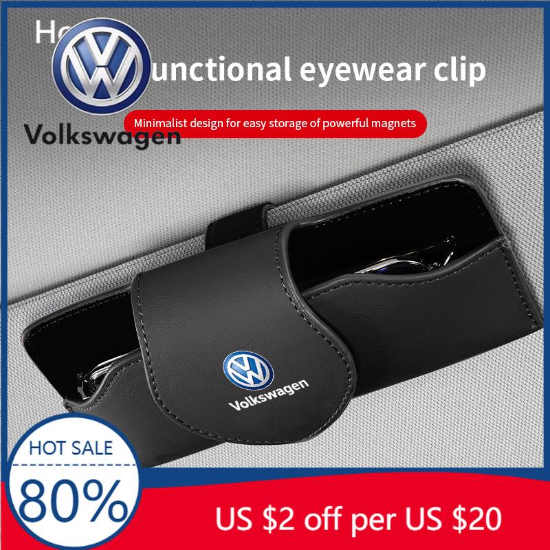 For VW Volkswagen Jetta MK5 Golf Sun Visor Sunglasses Storage Box Car Interior Accessories For Volkswagen T-ROC R Polo Beetle Ti