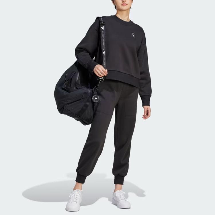 Adidas X Stella McCartney Pure Logo Sweatshirt with Round Neck and Long Sleeves Women Tops Black IQ2635