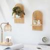 Natural Wood Bohemian Floating Shelves Bohemian Style Hanging Shelf  Living Room Decor